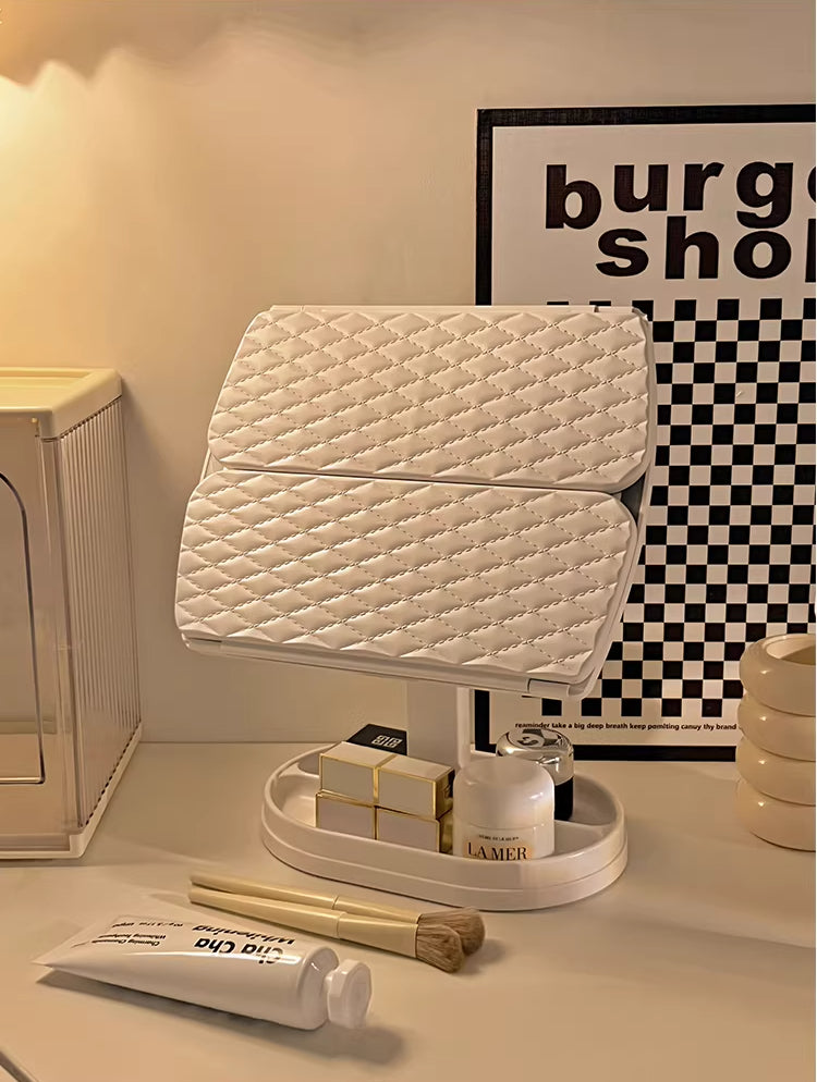 Luxury LED Vanity Mirror with Hidden Storage & Touch Control